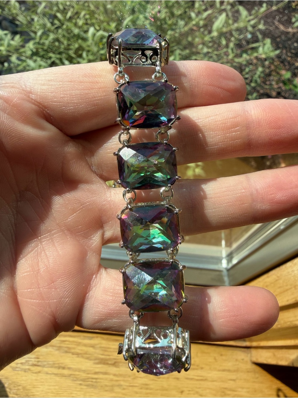 925 STERLING SILVER MYSTIC TOPAZ BRACELET - Picture 12 of 13